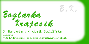 boglarka krajcsik business card